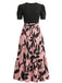 40er Kleid mit Blumen und Gürtel