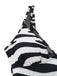 Schwarzer & Weißer 40er Netz-Badeanzug mit Print und Zebra