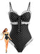 40er Badeanzug mit Polka-Dots und Rüschen