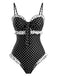 40er Badeanzug mit Polka-Dots und Rüschen