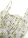 40er Midikleid mit Eckiger Ausschnitt und Blumen