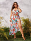 [Übergröße] 40er Bikini-Set & Rock-Cover-Up mit tropischen Blumen