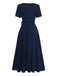 40er Wickelkleid mit V-Ausschnitt und Rüschen