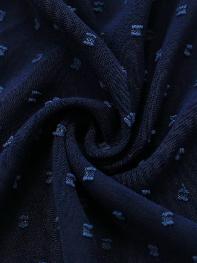 40er Wickelkleid mit V-Ausschnitt und Rüschen