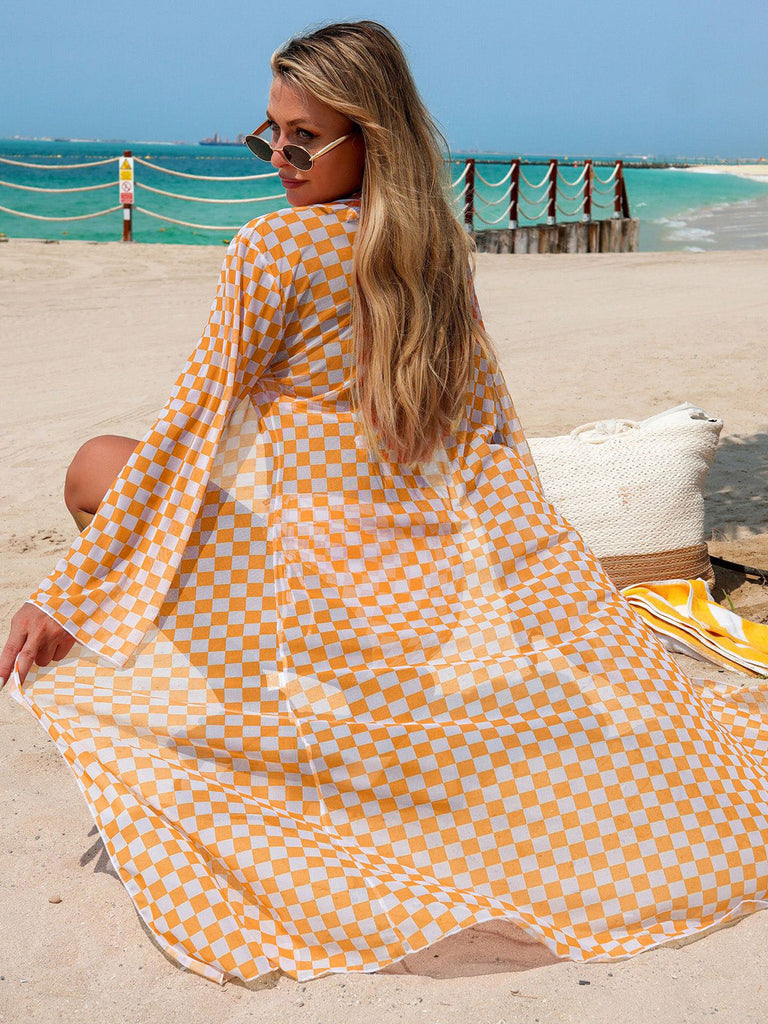 50er Bikini-Set & Cover-Up mit Neckholder und Print