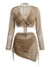 50er Bikini-Set & Shorts & Cover-Up mit Neckholder und Häkelarbeit
