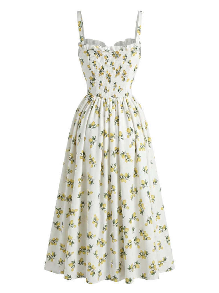50er Kleid mit V-Ausschnitt und Hohe Taille