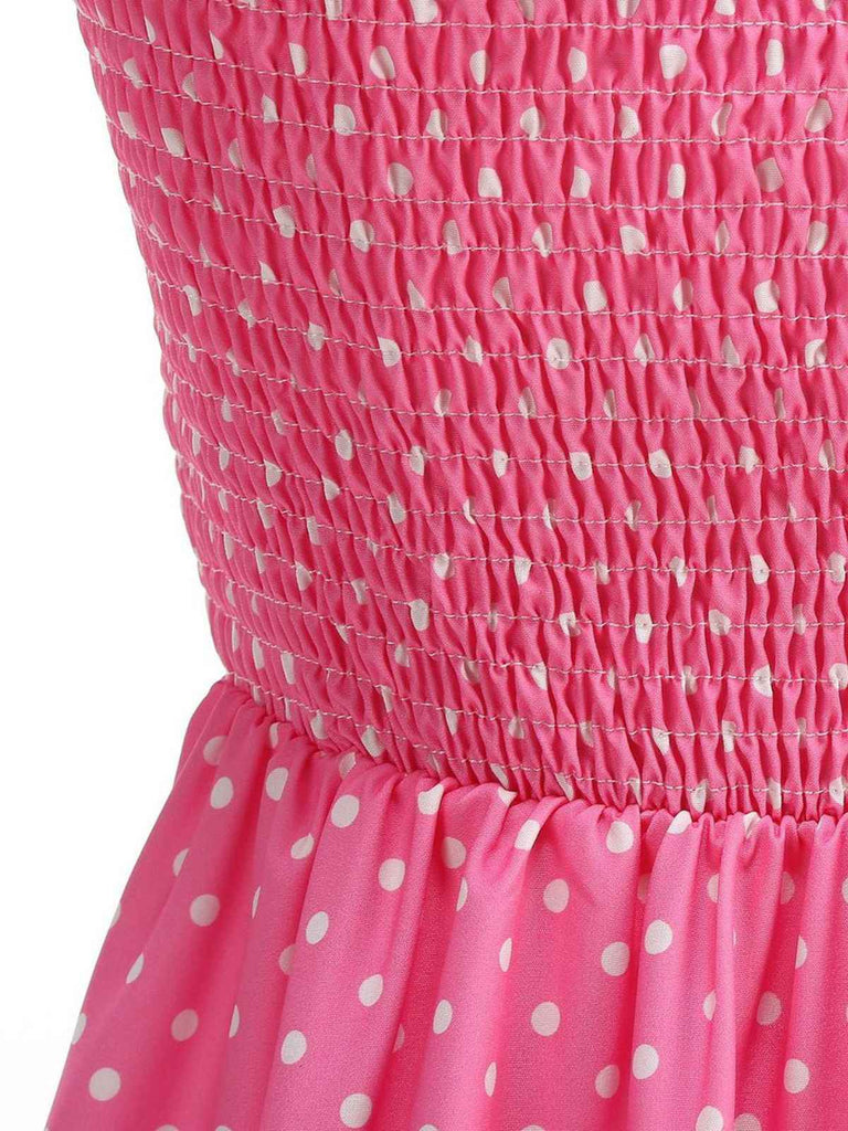1950er Polka Dot Halter Gürtel Swing Kleid