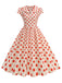 50er Swingkleid mit Kappärmel und Polka-Dots