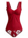 50er Tankini-Set mit Blumen und Rüschen