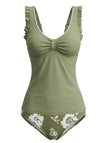 50er Tankini-Set mit Blumen und Rüschen