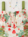 50er Swingkleid mit Blumen-Print und Eckiger Ausschnitt