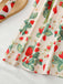 50er Swingkleid mit Blumen-Print und Eckiger Ausschnitt