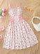 50er Swingkleid mit Blumen-Print und Eckiger Ausschnitt