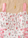 50er Swingkleid mit Blumen-Print und Eckiger Ausschnitt