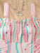 50er Swingkleid mit Blumen-Print und Eckiger Ausschnitt