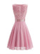 50er Ärmelloses Kleid mit Pailletten und Gürtel