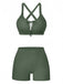 50er Bikini-Set & Shorts mit Criss-Cross und Raffung