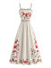 50er Kleid mit Spaghettiträger und Blumen