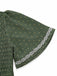 40er Jacquard-Smockkleid mit Eckiger Ausschnitt und Stickerei