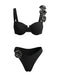 Rosa 50er Bikini-Set & Shorts mit 3D