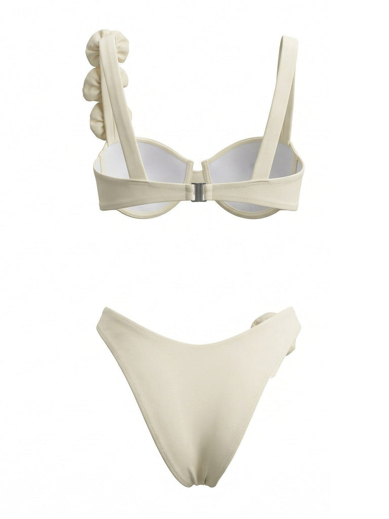 Rosa 50er Bikini-Set & Shorts mit 3D