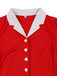 50er Swingkleid mit Farbblock und Erdbeere