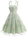 50er Kleid mit Blumen und Stickerei