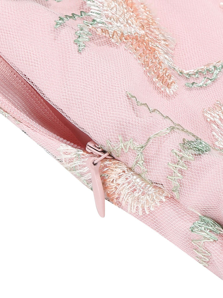 50er Kleid mit Blumen und Stickerei