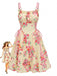50er Vintage Swingkleid mit Blumen und Schnürung