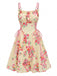 50er Vintage Swingkleid mit Blumen und Schnürung