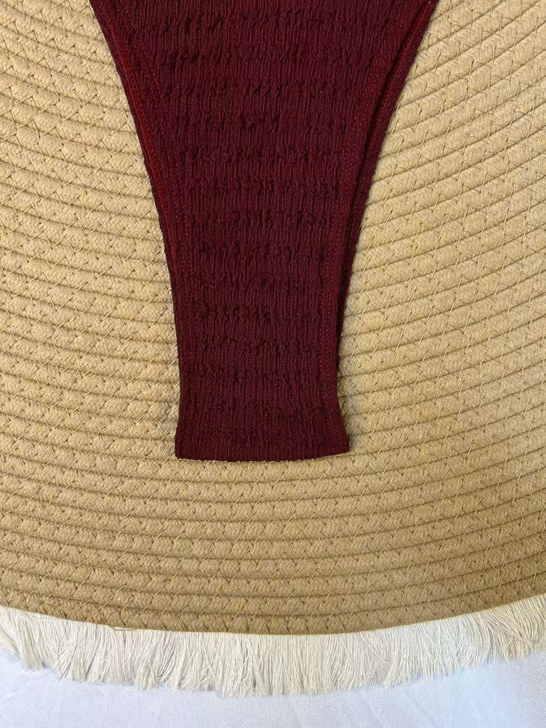 Goldes 60er Bikini-Set mit Triangle und gerippt