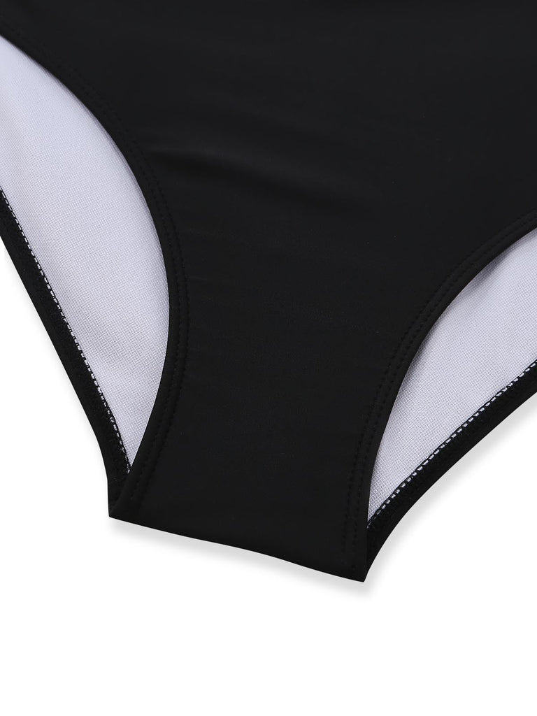 60er Badeanzug mit Schnürung und Cut-out