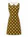 Grünes 60er Kleid mit Peter-Pan-Kragen und Gänseblümchen