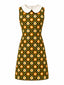 Grünes 60er Kleid mit Peter-Pan-Kragen und Gänseblümchen