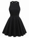 1960er Blumen Drucken Halfter Ärmellos Rückenfrei Swing Kleid