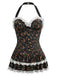 60er Badeanzug mit Neckholder und Blumen