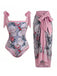 60er Badeanzug & Cover-Up mit Blumen und Print