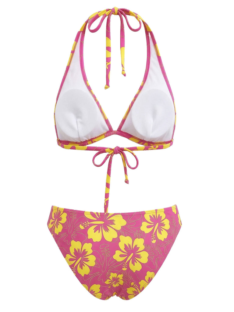 Tropischer Bikini mit Blumenmuster aus den 1960er Jahren – Vintage-Mode, Retro-Stil