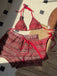 1960er Geschlagen Streifen Halfter Dreieck Bikini-Set