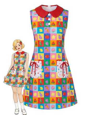 60er Kleid mit Peter-Pan-Kragen und A-Linie