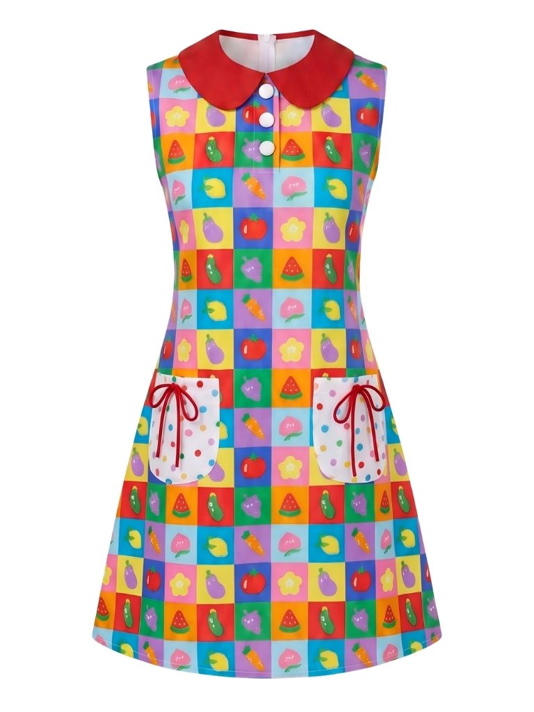 60er Kleid mit Peter-Pan-Kragen und A-Linie