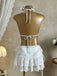 1960er Rüschen Halter Bikini Set & Blumen Spitze Cover-Up