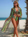 60er Bikini-Set & Shorts & Cover-Up mit Schnürung und Streifen