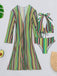 60er Bikini-Set & Shorts & Cover-Up mit Schnürung und Streifen