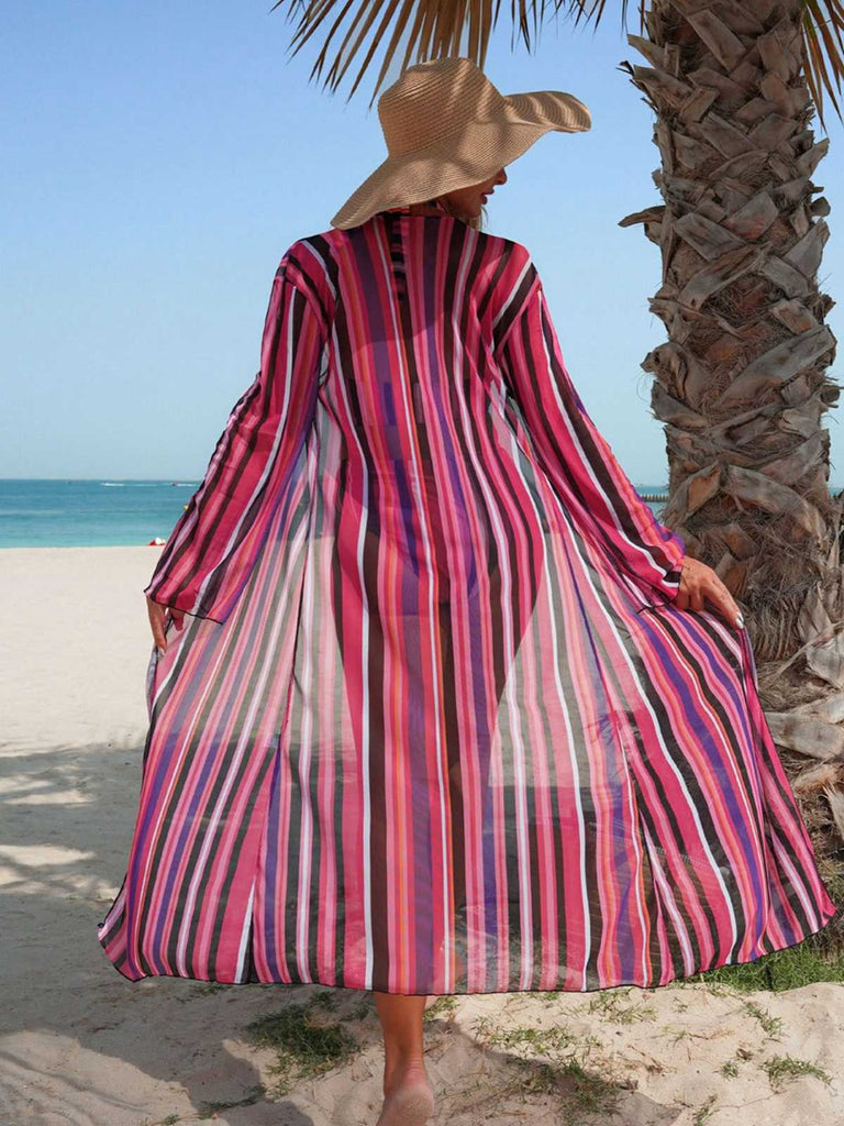 60er Bikini-Set & Shorts & Cover-Up mit Schnürung und Streifen