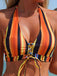 60er Bikini-Set & Shorts & Cover-Up mit Schnürung und Streifen
