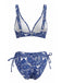 70er Bohemian Tankini-Set mit Ditsy-Blumen und V-Ausschnitt