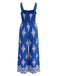 70er Boho Jumpsuit mit Blumen-Print und Smok