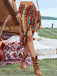 Regenbogen 70er Boho Netz-Rock & Cover-Up mit gerafft und Streifen